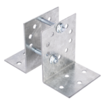 EPCOM INDUSTRIAL BASESYSPOST-R2 – Base Multiposición para Postes / Acero Galvanizado Cal. 12 / Fijación Directa a Concreto / Kit de Tornillería Incluido / 0.36 kg