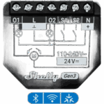 SHELLY SHELLY2PMGEN3 – Interruptor Inteligente Wi-Fi / 2 Canales / 10 A por Canal / Medición de Energía / Bluetooth 4.2