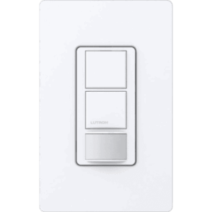 LUTRON ELECTRONICS MSOPS6DDVWH – Apagador con Sensor de Ocupación PIR / Doble Circuito Independiente / 6 A 120-277 V / Ventilador 4.4 A 120 V / XCT 180° 81 m² (871.9 ft²) / Unipolar