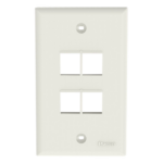 PANDUIT NK4FNIW – Placa de Pared Vertical / 4 Puertos Keystone / ABS / Blanco Mate / 69.8 x 114.3 mm / 2.75 x 4.5 pulg. / RoHS