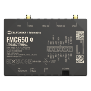 TELTONIKA FMC650 – Rastreador Vehicular GPS / 4G LTE Cat 1 con 2G Fallback / Lectura CAN J1939/J1708 / Bluetooth / 4 Entradas/Salidas Digitales / Batería de Respaldo 550 mAh
