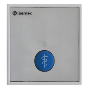 IBERNEX NX2397/B/V2 – Módulo de Botón para Empotrar / 1 Tecla Iluminada con Realimentación Táctil y Audible / Lector RFID 125KHz Integrado / Comunicación RS485 / Señalización Luminosa de Estado de Alarma y Presencia Médic