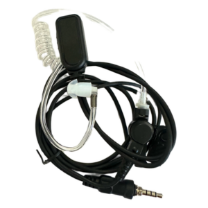 Syscom NF893ET – Micrófono Audífono de Solapa / Tubo Acústico Transparente / 2 Cables / Audio Bidireccional / Material Hipoalergénico