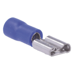 EPCOM POWERLINE AE55095 – Terminal Hembra Aislada / 16-14 AWG / Conector 0.250" (6.35 mm) / Estilo Push-On / Paquete 25 Piezas