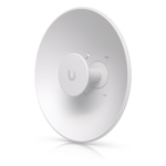 UBIQUITI UISP-DISH-MINI – Antena Direccional Tipo Plato / 26 dBi / Frecuencia 5150 a 6875 MHz / Resistencia Viento 200 km/h (124.3 mph) / IPx6 / Montaje Directo Radio