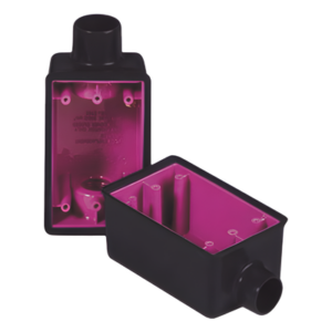 RAWELT RR-0506-PC – Caja Rectangular / 3/4 Pulgada / 1 Entrada / Recubrimiento PVC 40 mils / Uretano Púrpura 2 mils / IK09