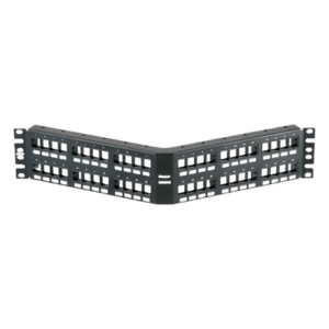 PANDUIT NKPPA48FMY – Panel de Parcheo Modular Keystone / 48 Puertos / Angulado / 2UR / Acero Inoxidable / 19.00' (482.6 mm) Ancho