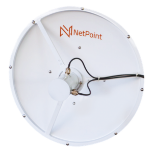 NetPoint NP3330 – Antena parabólica direccional / 3.3-3.9 GHz / 31 dBi / 3 ft (90 cm) / Dual polarización / N-hembra