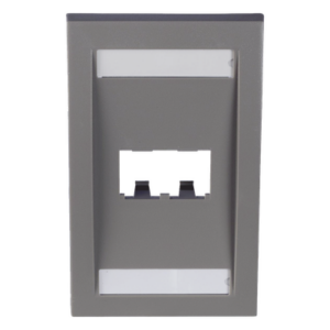 PANDUIT CFPE2IGY – Placa de Pared Vertical / 2 Puertos Mini-Com / Espacios para Etiquetas / 2.75 x 4.5 in / Gris
