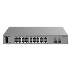RUIJIE RG-ES220GS-P-V2 – Switch Smart Cloud PoE+ / 20 Puertos Gigabit / 16 Puertos PoE+ 250 W / 2 SFP 1G / Switching 40 Gbps / Forwarding 29.76 Mpps / Protección 6 kV / Gestión Cloud