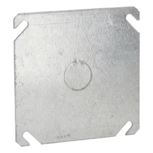 RACO HUB-753 – Tapa Cuadrada / Acero Galvanizado / 4 x 4 x 0.063 in / Entrada 1/2 in / UL Listed / Caja 4 in