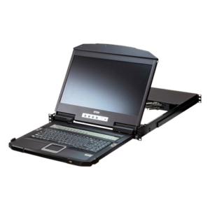ATEN CL3884NW – KVM Switch LCD 18.5" (7.3 in) | Consola Dual Rail 1U | 4 Puertos USB HDMI | Multi-View Quad-PiP-PbP-PoP | Resolución 1920x1200 @ 60Hz | Cascada 2 Niveles 16 Computadoras | Boundless Switching | Video DynaSync | EDID Expert | Consola Externa HD