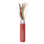 GENESIS 4403-5504 – Cable Riser para Sistemas de Detección de Incendio / 4x18 AWG / Blindado / FPLR / 152 m (500 ft) / Rojo