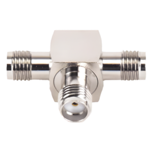 RF INDUSTRIES,LTD RSA-3401 – Adaptador RF en T / Triple Conector SMA Hembra / Frecuencia 18 GHz / Cuerpo Bronce Niquelado / Aislante Teflón
