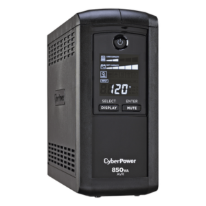 CYBERPOWER CP850AVRLCDA – UPS Línea Interactiva / 850 VA / 510 W / 9 Tomas NEMA 5-15R / Pantalla LCD / Supresión 1080 J / Mini Torre