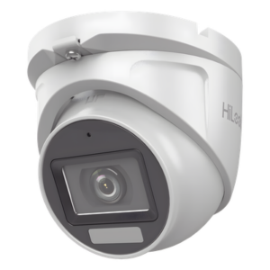 HiLook by HIKVISION THC-T157-LMS – Cámara Turret TURBOHD / 3K Megapixel / Dual Light 30 m (98.4 ft) IR + 20 m (65.6 ft) Luz Blanca / Lente 2.8 mm 105° / IP66 / Audio Coaxitron / 4 Tecnologías