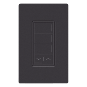 LUTRON RADIORA 3 RRSTHN3RLMN – Botonera de Pared Inteligente / 3 Botones de Escena / Barra Subir-Bajar / Retroiluminada / RF Clear Connect Type X / 120-277 V / Acabado Midnight