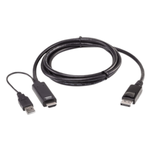 ATEN 2L7D02HDP – Cable Conversor HDMI a DisplayPort / True 4K 4096x2160 / 60 Hz / 1.8 m (5.9 ft) / USB-A Alimentación