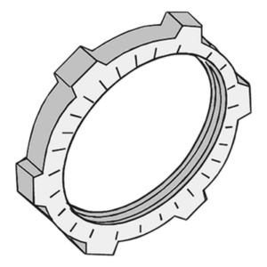ANCLO ANC-CT112 – Contratuerca Metálica / 38 mm (1-1/2') / Zamac / 60 mm Diámetro / Estrías de Tierra Bilateral