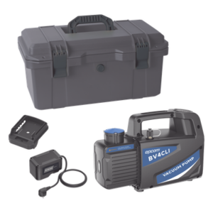 EPCOM KB-V4 – Bomba de Vacío Inalámbrica / 18V Ion-Litio / Vacío Total 160 microns / Caudal 4 CFM (114 L/min) / Capacidad Aceite 330 ml / Peso 4.5 kg / 14.8 ft / Compatible AEG-RIDGID-Milwaukee / Autonomía 45-60 min