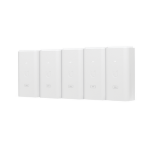 UBIQUITI POE-24-12W-5P – Adaptador PoE / 24 VDC 0.5 A / Puerto Gigabit 10/100/1000 Mbps / 5 Unidades / Montaje en Pared / 87 x 44 x 33 mm