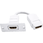 KRAMER W-H(W-HDMI)(W) – Wall Plate Inserción HDMI / Espacio Simple / Conexiones Frontal y Trasera / Diseño Pasivo / 5.05 x 5.80 x 2.34 cm