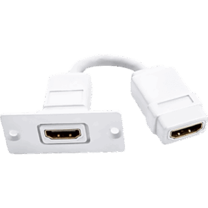 KRAMER W-H(W-HDMI)(W) – Wall Plate Inserción HDMI / Espacio Simple / Conexiones Frontal y Trasera / Diseño Pasivo / 5.05 x 5.80 x 2.34 cm
