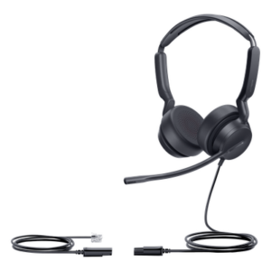 YEALINK YHS36-E2-DUAL – Auricular con Diadema / Alámbrico Analógico / Conexión QD a RJ9 / Audio HD 20 Hz - 20 kHz / Cancelación de Ruido / ActiveProtection
