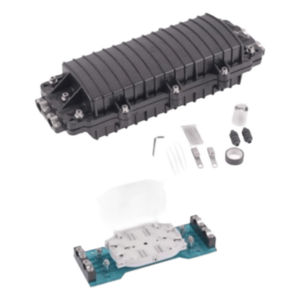 LINKEDPRO BY EPCOM LP-SCH96-2 – Caja de Distribución de Fibra Óptica Horizontal / 96 Empalmes / IP68 Exterior / 2 Puertos / Polipropileno UV