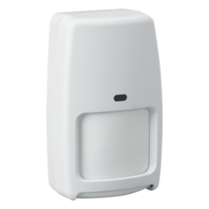 HONEYWELL 5898 – Sensor de Movimiento Inalámbrico / Doble Tecnología PIR y Microondas / Cobertura 15 x 18 m (49.2 x 59.1 ft) / Inmunidad a Mascotas hasta 22.6 kg / Ángulo 90° / Batería 4 x AA