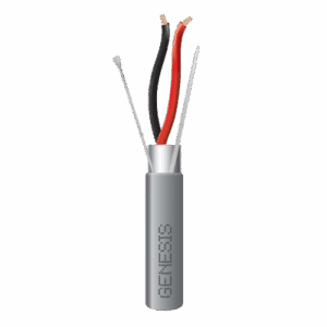 GENESIS 2214-5009 – Cable para Alarma / 2x18 AWG / Blindado / Riser / 152 m (500 ft) / Gris