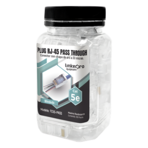 LINKEDPRO BY EPCOM TC5S-PASS – Bote de Plugs Pass Through RJ45 / Cat5e Blindado / Chapado Oro 30 Micras / 24AWG / 100 Piezas