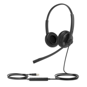 YEALINK UH34-DUAL-UC – Auriculares USB / Binaural / Cancelación de Ruido Pasiva / USB-A Plug-and-Play / Brazo Flexible 320° / Indicador de Ocupado