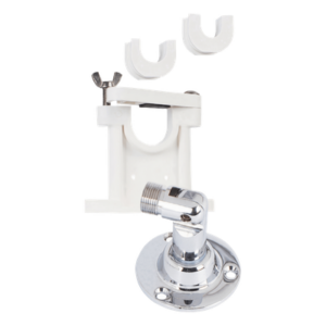 SHAKESPEARE 410-R – Kit Montaje Antena Marina / Soporte Giratorio y Superior / Acero Inoxidable / Diámetro 1" a 1-1/2" / Rosca 1"-14