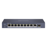 HIKVISION DS-3E0510HP-E – Switch PoE+ / 7 Puertos Gigabit 802.3af/at 30W / 2 Puertos Hi-PoE 90W / 1 Puerto Uplink Gigabit / 1 Puerto SFP / Modo Extendido 300 m (984 pies) / 110 W Total