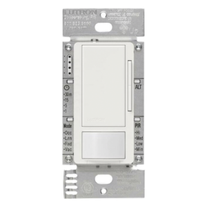 LUTRON ELECTRONICS MSZ101WH – Atenuador 0-10 V con Sensor de Presencia / Control hasta 8 A / Cobertura 9 x 9 m (29.5 x 29.5 ft) / Tecnología XCT / Unipolar o 3 Vías / 120-277 V