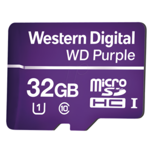 Western Digital (WD) WD32MSD – Memoria microSD / 32 GB / Especializada Videovigilancia / Lectura 80 MB/s / Escritura 50 MB/s / -25 °C a 85 °C (-13 °F a 185 °F)