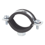 INDEX AB-RIP-028 – Abrazadera Isofónica Reforzada / Diámetro 28 mm / Carga 150 kg / Rango Térmico -30°C a +120°C / Acero 1.75-2.3 mm / Recubrimiento Cincado 3 micras