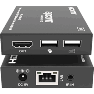 EPCOM PROAUDIO EPCE5200KRX – Extensor HDMI con KVM | Sobre IP | Transmisión hasta 150m | Cat5e/6 | HDCP 1.4 | 1080p | Control IR | Compatible con Switch 1G