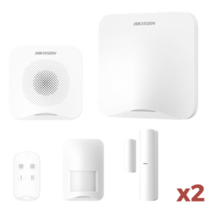 HIKVISION AXHOME-KIT-GSM – Kit de Alarma Inalámbrica / 16 Zonas / Wi-Fi y GSM 3G/4G / Alcance 1,200 m (3,937 ft) / PIR 10 m (32.8 ft) 90° / Compatible Hik-Connect
