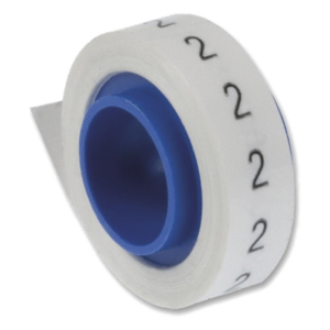 PANDUIT PMDR-2 – Rollo de Etiquetas Marcadoras / Pre-Impresas Número 2 / 2.4 m (7.87 pies) / Poliéster Blanco