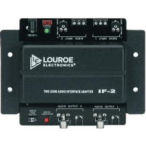 LOUROE ELECTRONICS IF2 – Adaptador de Interfaz de Audio de Dos Zonas / Compatible con Micrófonos Louroe / Salidas RCA y 3.5 mm / Gain Adjust por Canal / 12 VDC