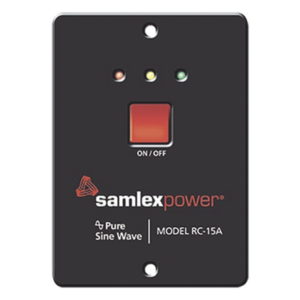 SAMLEX RC-15A – Control remoto para inversor / LCD con indicadores de estado / Cable 15' (4.6m) / RJ-12/RJ-25 / 0°C a 40°C