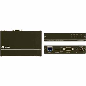 KRAMER TP-580T – Transmisor HDBaseT / HDMI 4K60 4:2:0 / HDCP 2.2 / Extensión 40 m (130 ft) a 4K / RS-232 e IR Bidireccionales / Sin Ventiladores