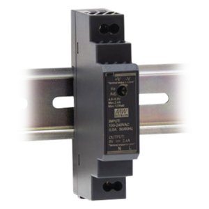 MEANWELL HDR-15-12 – Fuente de Poder Riel DIN / 12VCC / 15W / Entrada Universal 85-264VAC / Ultra Delgada 17.5mm