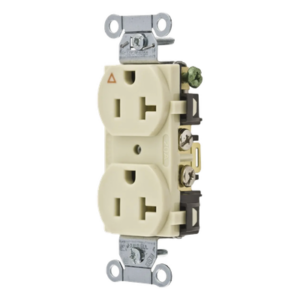 HUBBELL HUB-IG5352I – Contacto Dúplex Grado Comercial / 20 A 125 V / 2 Polos 3 Hilos / NEMA 5-20R / Interior Seco / -40 °C a 75 °C