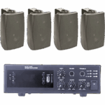 EPCOM PROAUDIO EPB120E/4WS – Kit de Audio para Instalaciones / Amplificador 120W / 4 Altavoces de Pared 2 Vías / Sistema 70/100V / Bluetooth / XLR Phantom 48V