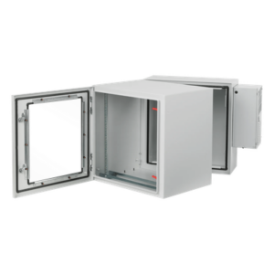 HOFFMAN PTHW242428G2A – Gabinete Rack / 12U / Tipo 4 IP55 / Bisagra Doble / Ventana Vidrio / Aire Acondicionado / Montaje Pared / 600x612x710 mm (23.6x24.1x28 in) / Acero