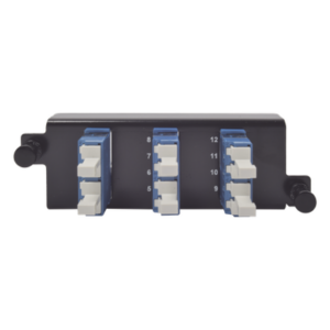 SIEMON PPM-F-LCU12-01 – Placa Acopladora de Fibra Óptica / 12 Fibras LC Duplex / Monomodo OM3 OM4 / Snap-In / 1U hasta 96 Fibras