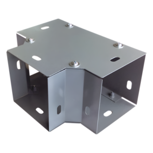 CHAROFIL CH-DCT65L – Derivación T horizontal / 65 x 65 mm (2.5 x 2.5 pulg) / Acero al carbón / Gris estándar